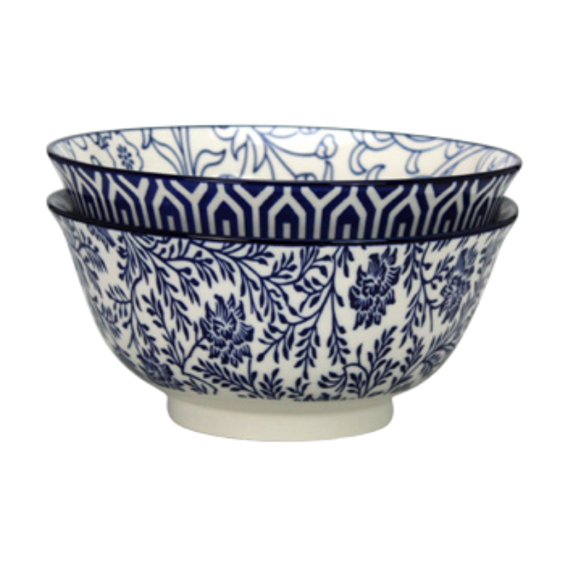 Bol forme asiatique GM collection Blue Lagoon - diam 17,6*8,3CM - 4 designs panaches -  Ard'time