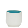 Tasse a the 170 ML en ceramique - interieur craquele collection Nuük - diam. 7,*7cm - turquoise et blanc - Ard'time