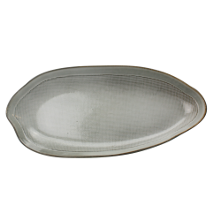 Plateau ovale "Koro" en ceramique 30x14,3x2,7cm - 3 coloris panaches bleu / taupe et gris - Val&Time