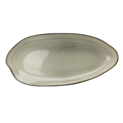 Plateau ovale "Koro" en ceramique 30x14,3x2,7cm - 3 coloris panaches bleu / taupe et gris - Val&Time