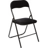 Lot de 6 chaises pliantes avec assise en velours, noir