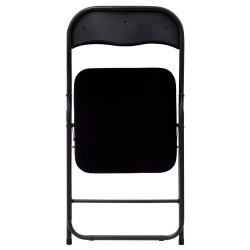 Lot de 6 chaises pliantes avec assise en velours, noir