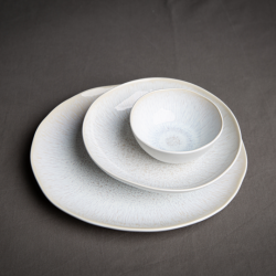 GRAND BOL en céramique émail réactif ø 16,5 x h 6,5 cm "Nuage"