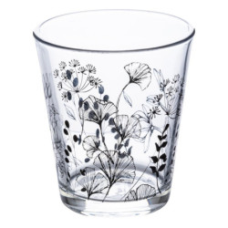 Gobelet bas White Floral 33 cl verre transparent