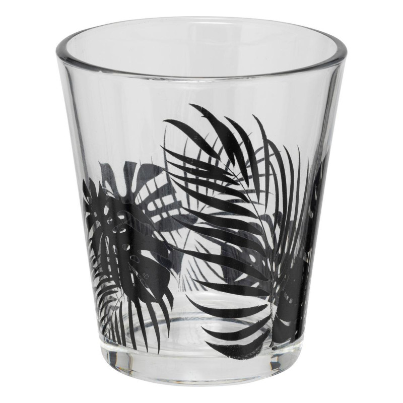 Gobelet bas Palme noir 33 cl verre transparent