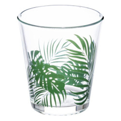 Gobelet bas Palme vert 33 cl verre transparent