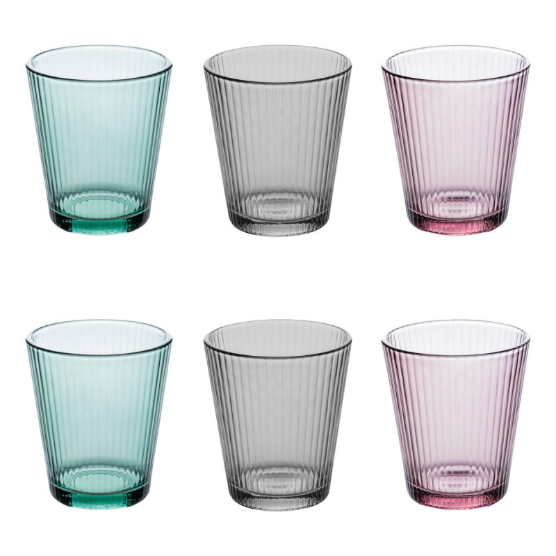 Lot de 6 gobelets bas Mal'eau 24 cl assorti