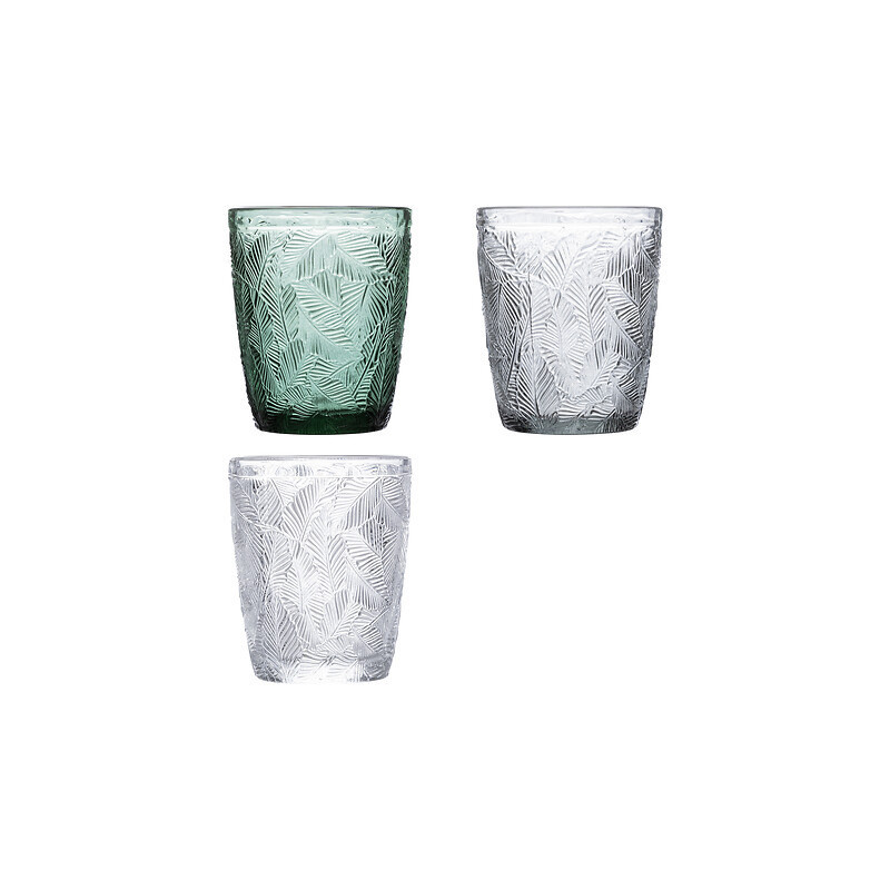 Gobelet bas Feuille 30 cl verre assorti