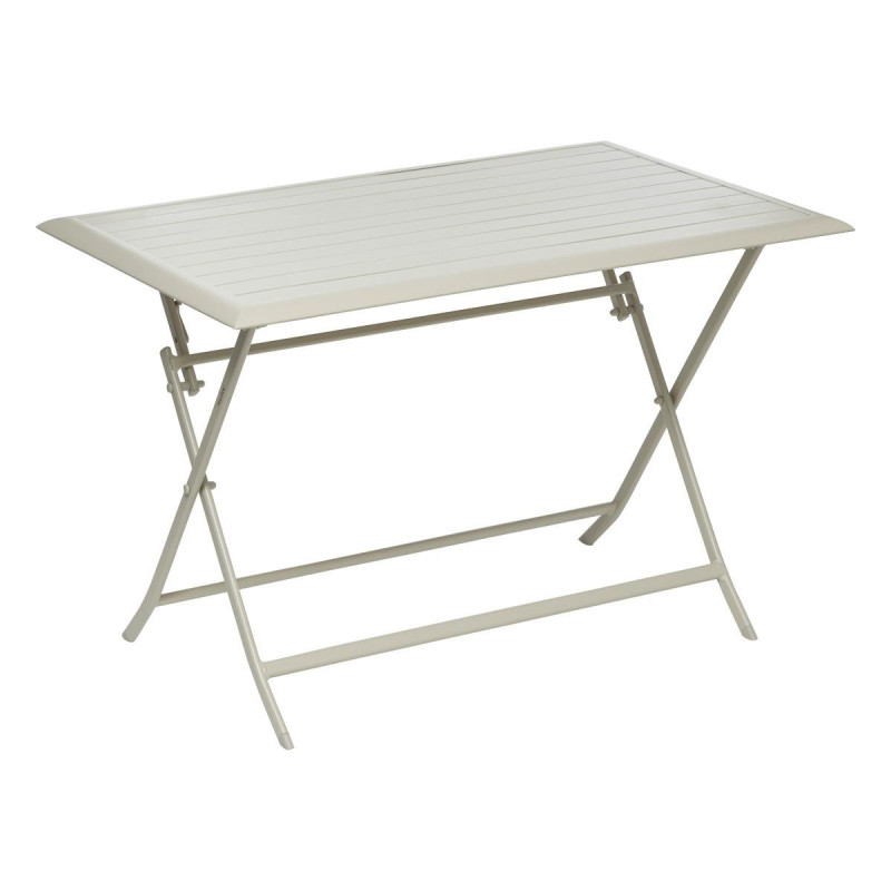 TABLE AZUA PLI  ALU 4P ARGILE