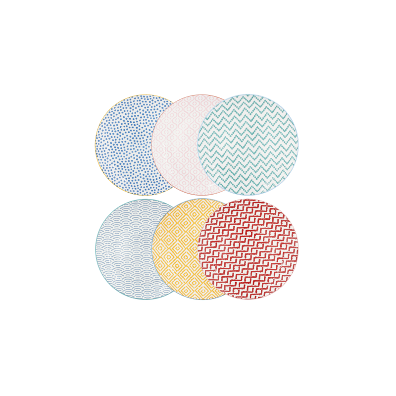 Assiette plate grand modèle "Bonnie" - Diam. 27 cm - 6 Designs assortis