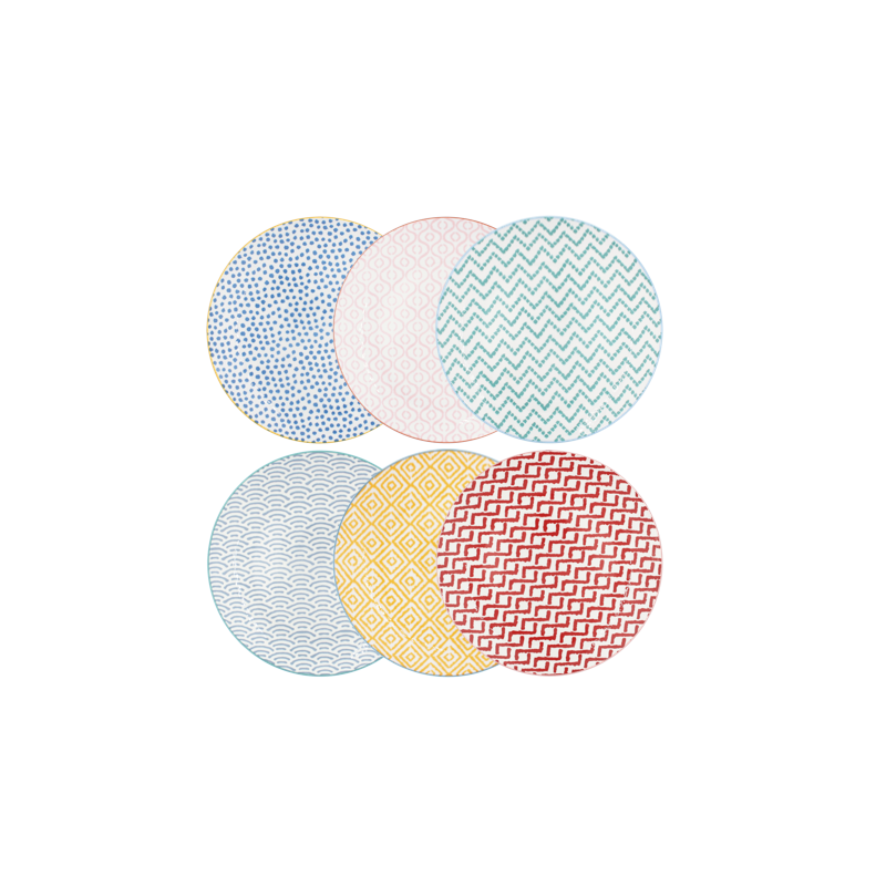 Assiette plate petit modèle "Bonnie" - Diam. 20 cm - 6 Designs assortis