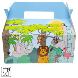 Boîte à  menu en carton jungle 22.5 cm
