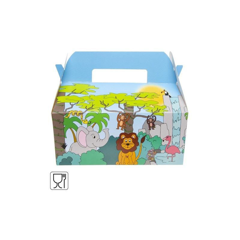 Boîte à  menu en carton jungle 22.5 cm