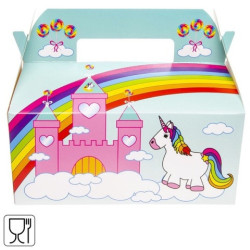 Boîte à  menu en carton licorne 22,5 cm