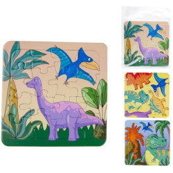 Puzzle dinosaure 13,5 cm 16 pièces 3 assorties