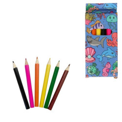 6 Crayons de couleur Créatures marines 9 cm