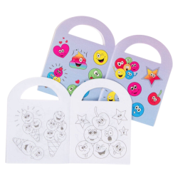 Livre de coloriage avec autocollants Visages 13 cm