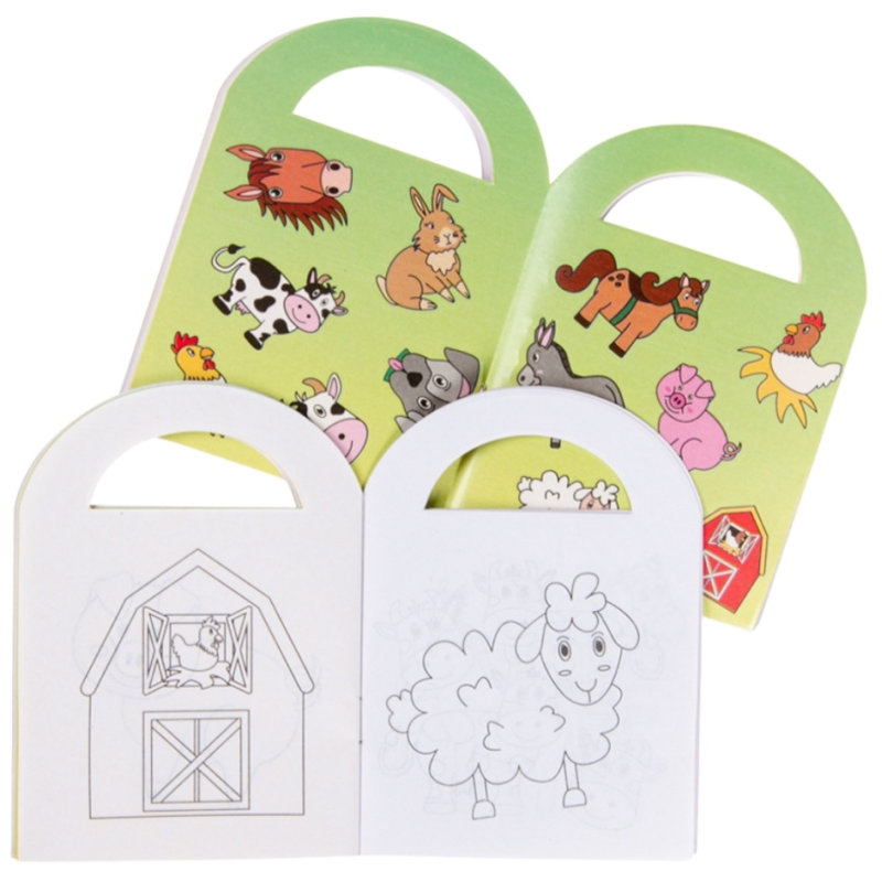 Livre de coloriage avec autocollants Animaux de la ferme 13 cm
