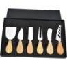 Set de 6 couteaux a fromage Bambou / Inox - Coffret cadeau
