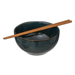 Lot de 2 poke Bowl d. 15cm avec baguettes "Deja"