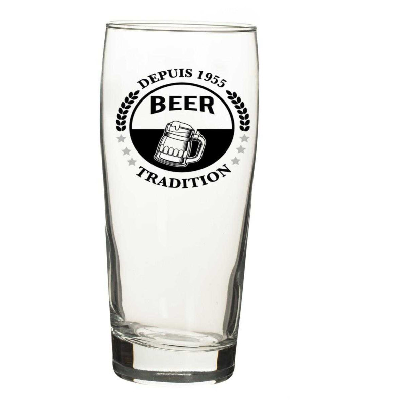 Verre à bière " Beer "   37cl - 2 designs assortis
