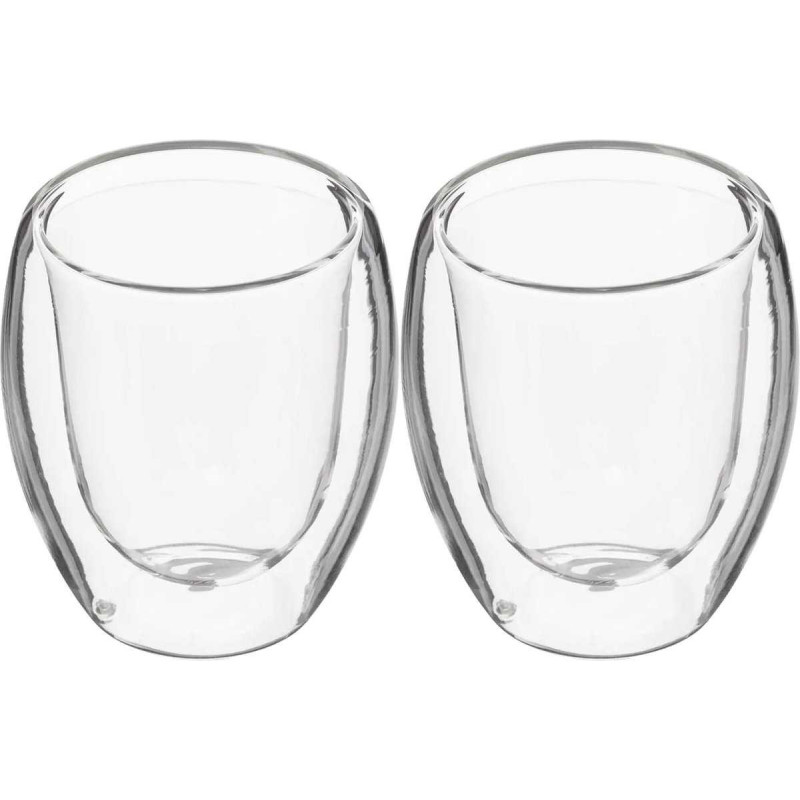 Lot de 2 tasses espresso double paroi 7cl en verre