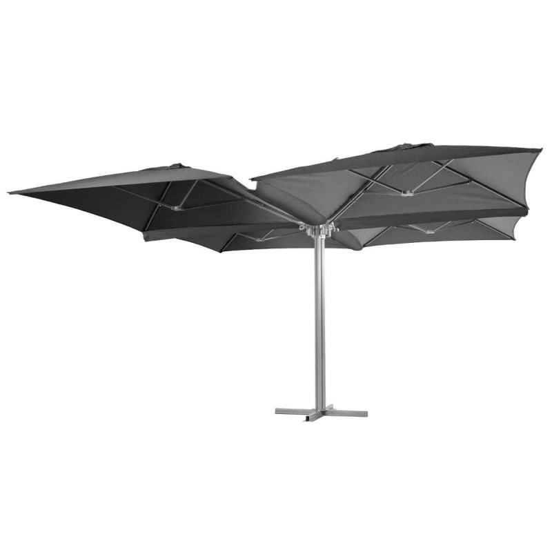 PARASOL DECENTRE 4 EN 1 ARDOISE 4,15 x 4,15m