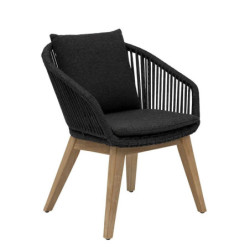 FAUTEUIL DE JARDIN EN BOIS CERTIFIE FSC ANTHRACITE & TECK
