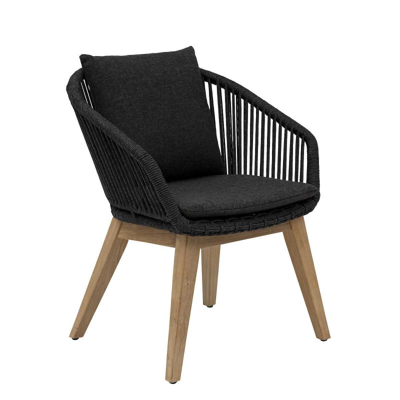 FAUTEUIL DE JARDIN EN BOIS CERTIFIE FSC ANTHRACITE & TECK