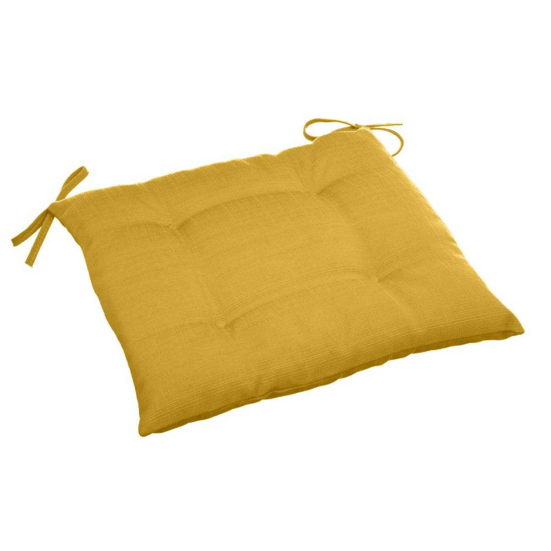 Coussin / galette de chaise moutarde 4 points 40x40cm