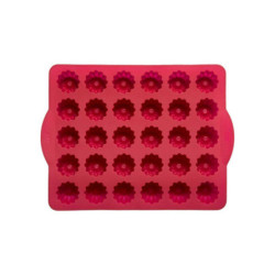 Moule 30 canneles en silicone 28,5 x 24 x 3,5cm - rouge