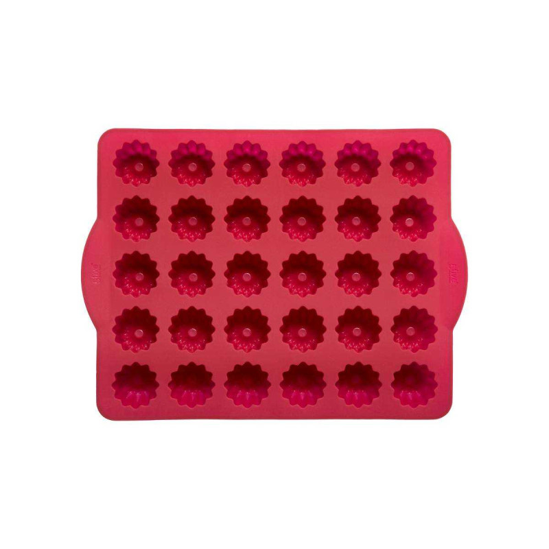 Moule 30 canneles en silicone 28,5 x 24 x 3,5cm - rouge
