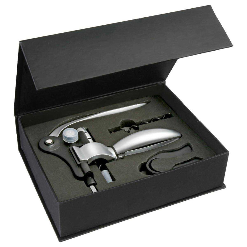 Coffret sommelier luxe 3 pieces en metal