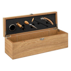 Coffret sommelier 5 pieces avec emplacement pour bouteille