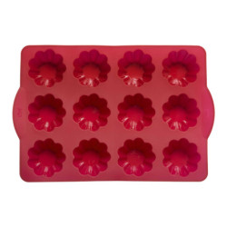 Moule 12 briochettes en silicone 32 x 23,5 x 5cm - rouge