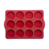 Moule 12 tartelettes en silicone 29,6 x 23,9 x 2,5cm - rouge