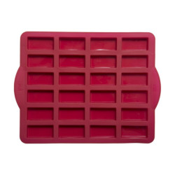 Moule 24 financiers en silicone 28,1 x 24 x 1,5cm - rouge