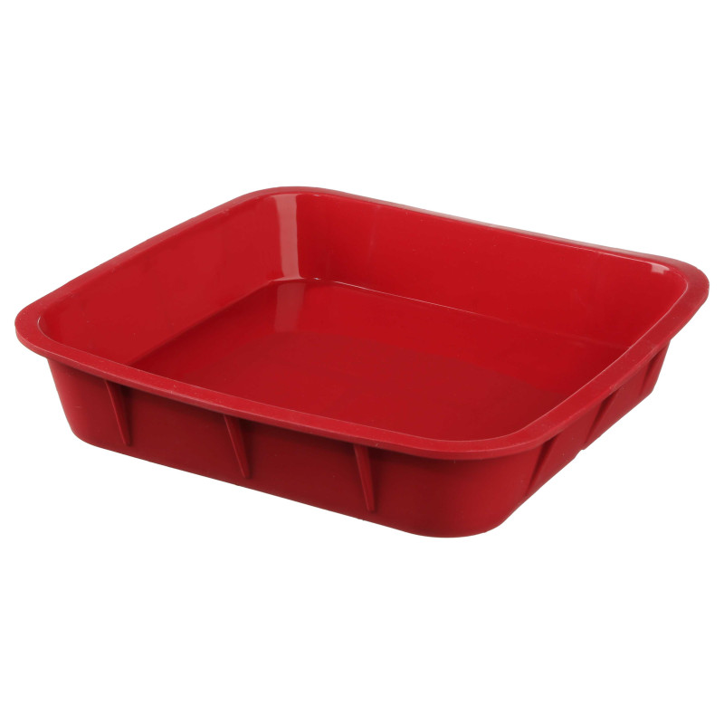 Moule / Plat carre en silicone 25 x 5,8 x 29,5cm - rouge