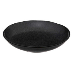 Assiette creuse d. 20cm en gres noir "Volcano"