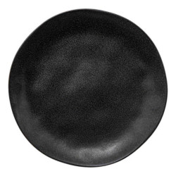 Grande assiette plate d. 27cm en gres noir "Volcano"