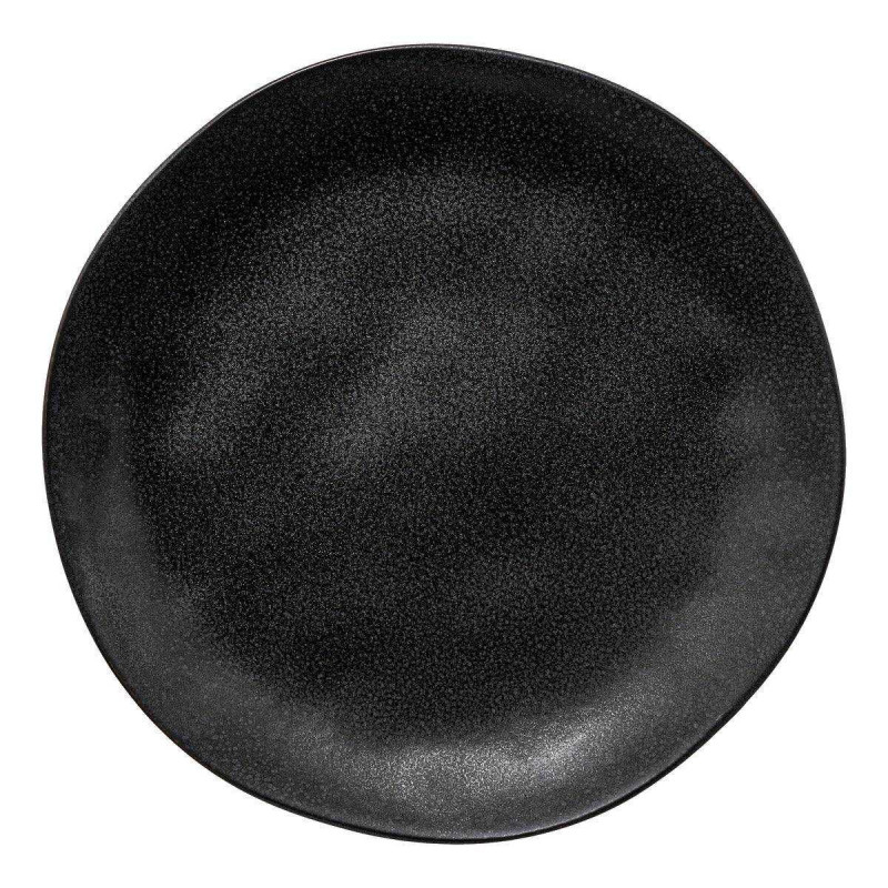 Grande assiette plate d. 27cm en gres noir "Volcano"