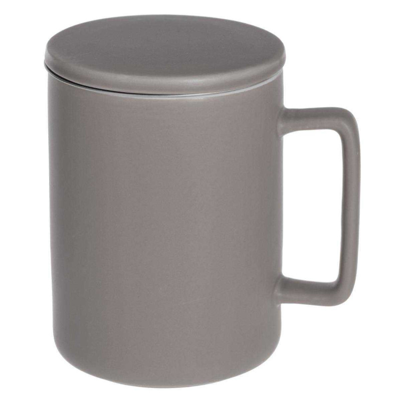 Tisaniere taupe avec couvercle 40cl en porcelaine
