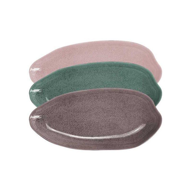 Plat ovale "Natura" -dim 29,7 x 14,3x h 2,2 cm - 3 coloris assortis- Ardtime