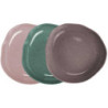 Assiette bord haut "Natura" -dim 20 x 19 x h 3,3 cm - 3 coloris assortis - Ardtime