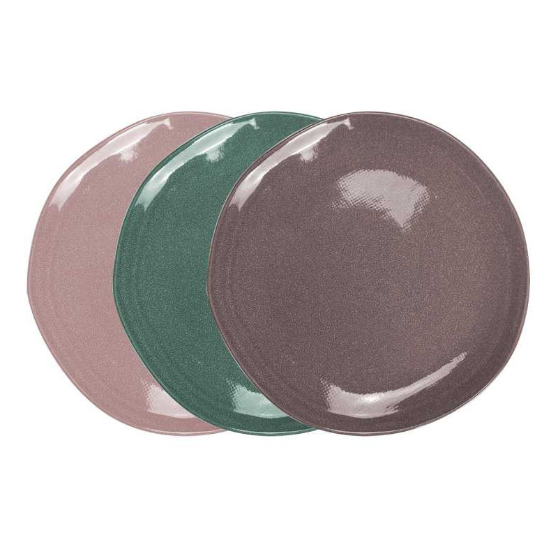 Petite assiette "Natura" -diam 20 x h 2,1 cm - 3 coloris assortis - Ardtime