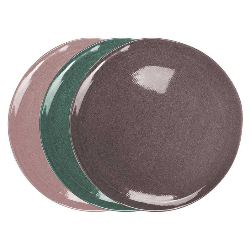 Grande assiette "Natura"-diam 26 x h 2,2 cm - 3 coloris assortis - Ardtime