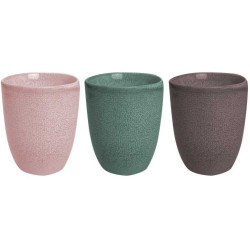 Cup 200 ml "Natura" -diam 7,4 x h 8,7 cm - 3 coloris assortis - Ardtime